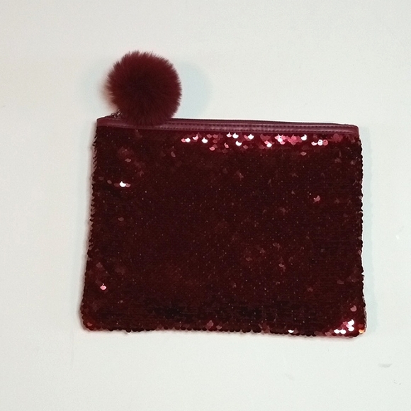 unbranded Handbags - Women's sequence Red Makeup Cosmetics Bag N.R